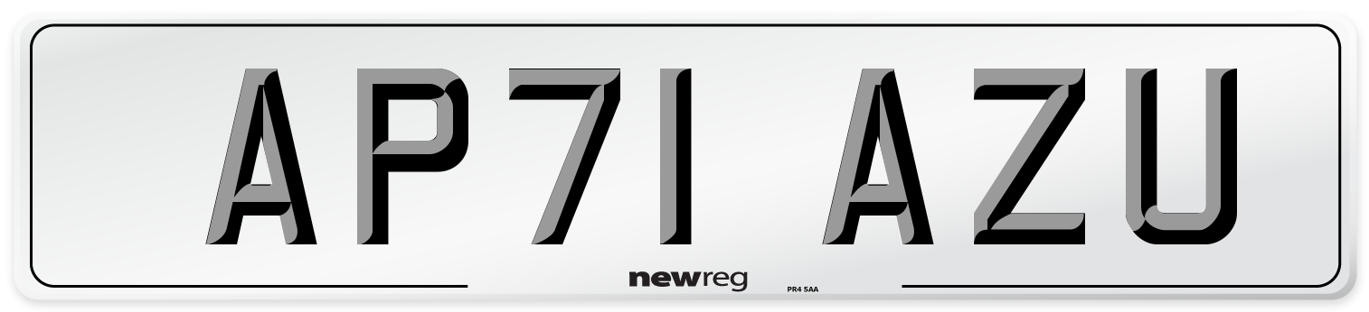 AP71 AZU Number Plate from New Reg